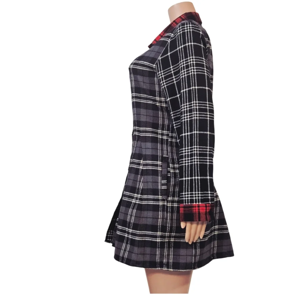 Tulip Janet Plaid Blue 100% Cotton Shirt/Dress Size M - Picture 6 of 12